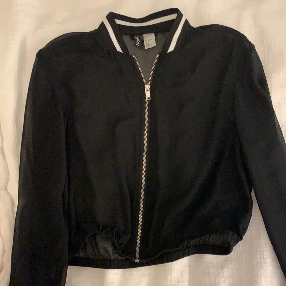Sheer bomber jacket